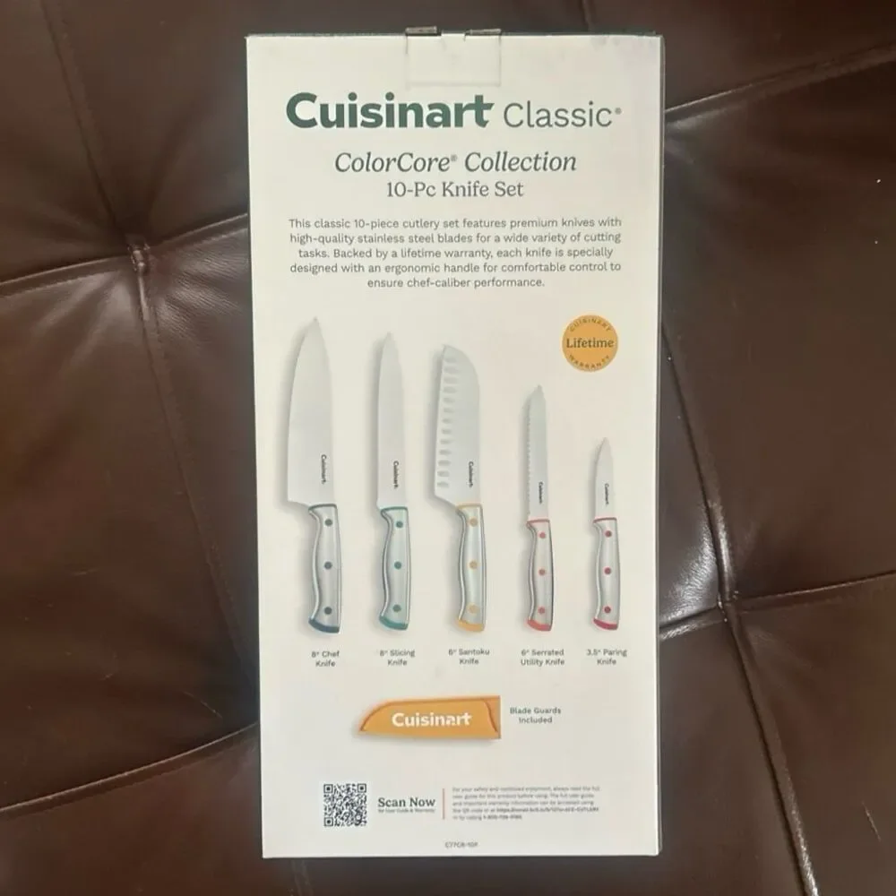 BRAND NEW Cuisinart ColorCore Collection 10-Pc Knife Set Stainless Steel Blades
